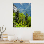 Bergbos in de Zwitserse alpen Poster (Keuken)