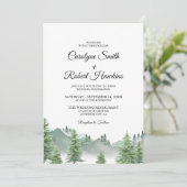 Bergbos in één bruiloft kaart (Staand voorkant)