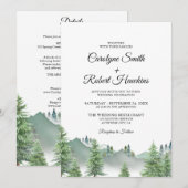 Bergbos in één bruiloft kaart (Voorkant / Achterkant)