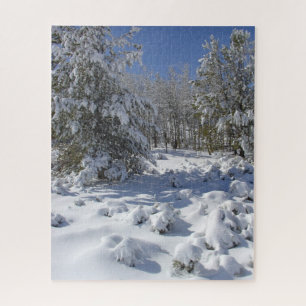 Bergbos in een sneeuwbalzone legpuzzel