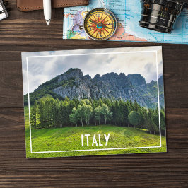 Bergbos met pijnbomen in Noord-Italië Briefkaart