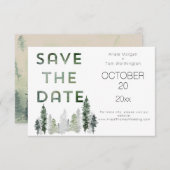 Bergbos Modern Save The Date (Voorkant / Achterkant)