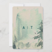 Bergbos Modern Wedding Kaart (Achterkant)