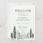 Bergbos Modern Wedding Kaart (Voorkant)