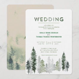 Bergbos Modern Wedding Kaart