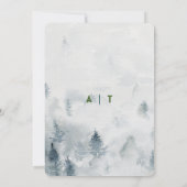 Bergbos Modern Wedding Kaart (Achterkant)