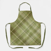 Bergbos Olijfgroen Plaid Schort (Voorkant)