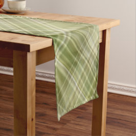 Bergbos Olijfgroene Plaid Korte Tafelloper