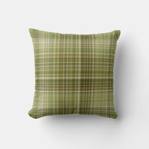 Bergbos Olijfgroene Plaid Kussen