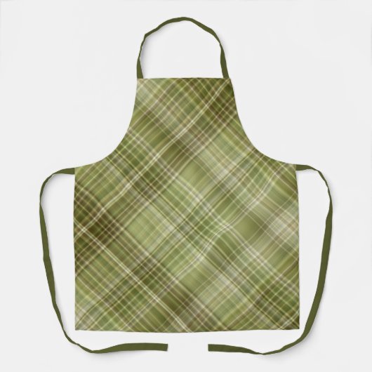 Bergbos Olijfgroene Plaid Schort (Voorkant)