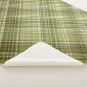 Bergbos Olijfgroene Plaid Sherpa Deken (3/4)