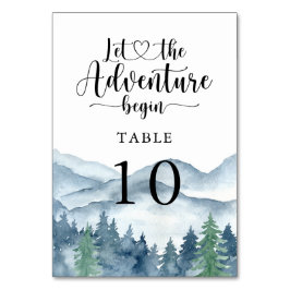 Bergbos Rustic Waterverf Wedding Kaart