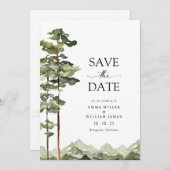 Bergbos Sla de datum op Save The Date (Voorkant / Achterkant)