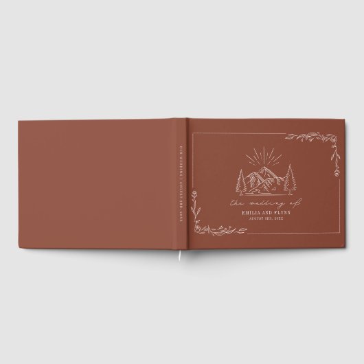 Bergbos Terracotta Rustic Wedding Gastenboek (Volledig)