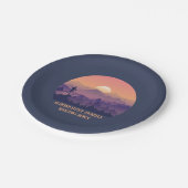  Bergbos Wandelaar's Sunset paarse oran Papieren Bordje (Gekanteld)
