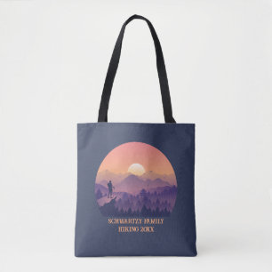 Bergbos Wandelaar's Sunset paarse oran Tote Bag