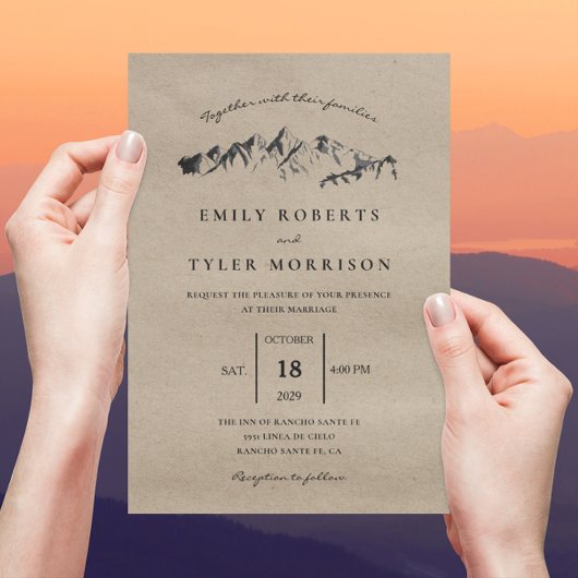 Bergbruiloft verfrissen kaart