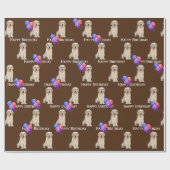 Bergdag Golden Retriever Puppy met ballonnen Cadeaupapier (Vlak)