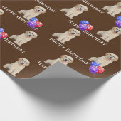 Bergdag Golden Retriever Puppy met ballonnen Cadeaupapier (Hoek)