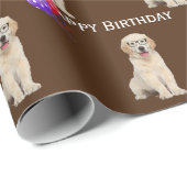 Bergdag Golden Retriever Puppy met ballonnen Cadeaupapier (Rol Hoek)