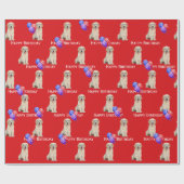 Bergdag Golden Retriever Puppy met ballonnen Cadeaupapier (Vlak)