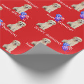 Bergdag Golden Retriever Puppy met ballonnen Cadeaupapier (Hoek)