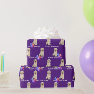 Bergdag Golden Retriever Puppy met ballonnen Cadeaupapier