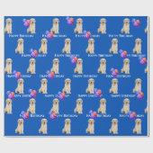 Bergdag Golden Retriever Puppy met ballonnen Cadeaupapier (Vlak)