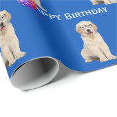 Bergdag Golden Retriever Puppy met ballonnen Cadeaupapier (Rol Hoek)