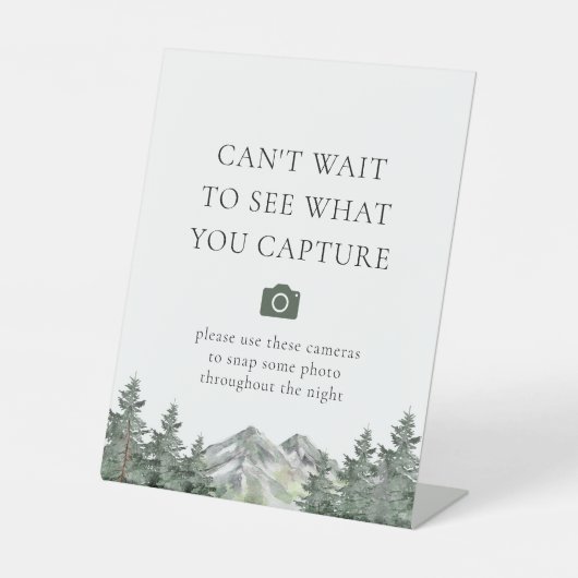 Bergden Huwelijk Wegwerpcamera's Bord Reclamebord Met Voetstuk (Voorkant)