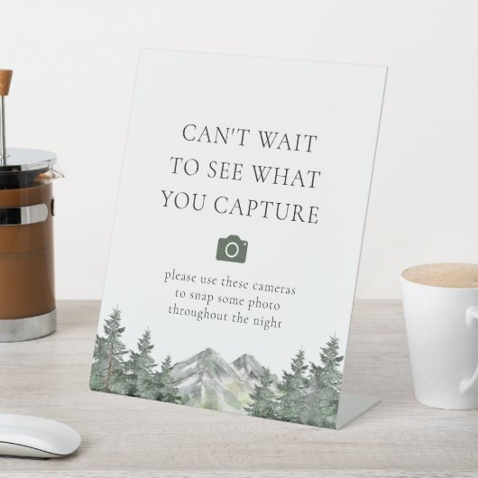 Bergden Huwelijk Wegwerpcamera's Bord Reclamebord Met Voetstuk (Insitu)