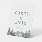 Bergden huwelijkskaarten en cadeaus reclamebord met voetstuk (Voorkant)