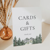 Bergden huwelijkskaarten en cadeaus reclamebord met voetstuk