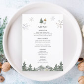 Bergden Winter Baby Shower Menu Kaarten