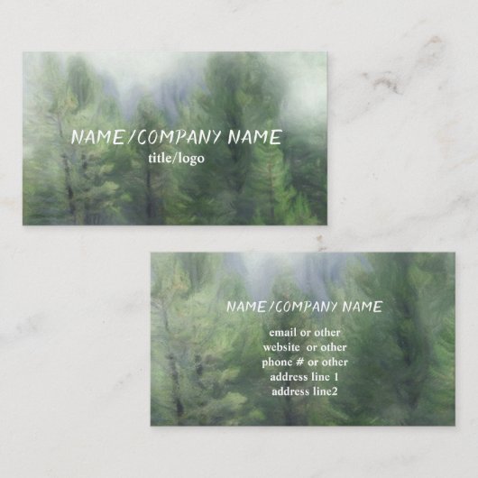 bergdenbomen in fog custom natuur art. visitekaartje (Voorkant / Achterkant)