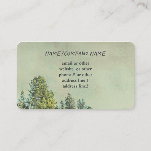 bergdenbomen natuur foto kunst visitekaartje (Achterkant)