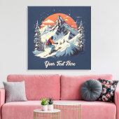 Bergdennen Skiën sinaasappel Zonsondergang Canvas Afdruk (Insitu (Woonkamer))
