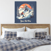 Bergdennen Skiën sinaasappel Zonsondergang Canvas Afdruk (Insitu (Slaapkamer))