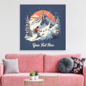  Bergdennen Skiën sinaasappel Zonsondergang Canvas Afdruk (Insitu (Woonkamer))