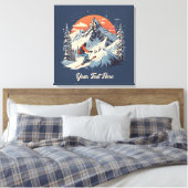  Bergdennen Skiën sinaasappel Zonsondergang Canvas Afdruk (Insitu (Slaapkamer))