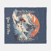  Bergdennen Skiën sinaasappel Zonsondergang Fleece Deken (Voorkant (Horizontaal))