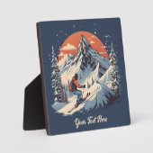  Bergdennen Skiën sinaasappel Zonsondergang Fotoplaat (Voorkant)