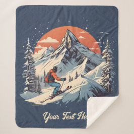  Bergdennen Skiën sinaasappel Zonsondergang Sherpa Deken