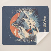 Bergdennen Skiën sinaasappel Zonsondergang Sherpa Deken (Voorkant (horizontaal))