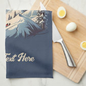 Bergdennen Skiën sinaasappel Zonsondergang Theedoek (Quarter Fold)