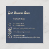  Bergdennen Skiën sinaasappel Zonsondergang Vierkante Visitekaartje (Achterkant)