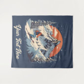  Bergdennen Skiën sinaasappel Zonsondergang Wandkleed (Voorkant (horizontaal))