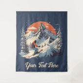  Bergdennen Skiën sinaasappel Zonsondergang Wandkleed (Voorkant)