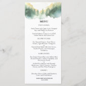 Bergdennenbomen Boho Rustieke Trouw Menu (Voorkant)