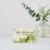 Bergdennenbomen Mist natuur Foto Kunst Visitekaartje (Staand voorkant)